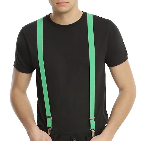 $5‼️NWT Hot Topic Neon Green/Silver Suspenders